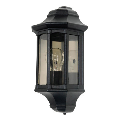 Elstead Lighting - Newbury - Applique da parete da esterno con struttura in alluminio e diffusore in acrilico - Colore: Nero - 1 Lampadina E27 60W - IP44 - SKU: GZH-NB7