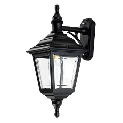 Elstead Lighting - Kerry - Applique da parete per esterno con struttura in resina e diffusore in acrilico - Colore: Nero - 1 Lampadina E27 100W - IP44 - SKU: KERRY-WALL