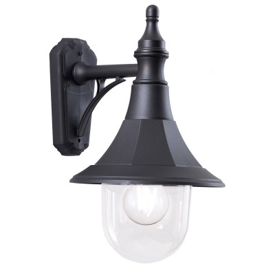 Elstead Lighting - Shannon - Applique da parete per esterno con struttura in resina e diffusore in acrilico - Colore: Nero - 1 Lampadina E27 100W - IP44 - SKU: SHANNON-DOWN