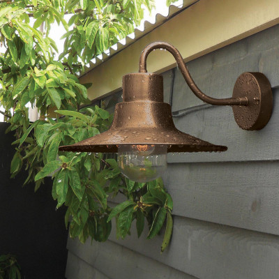 Elstead Lighting - Sheldon - Applique da parete per esterno struttura in ottone e diffusore in vetro - 1 Lampadina E27 100W - IP44 - SKU: SHELDON