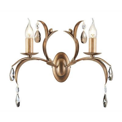 Elstead Lighting - Lily - Applique da parete struttura in acciaio classica 2 diffusori e dattagli in vetro - Colore: Bronzo - 2 Lampadine E14 60W - IP20 - SKU: LL2-ANT-BRZ
