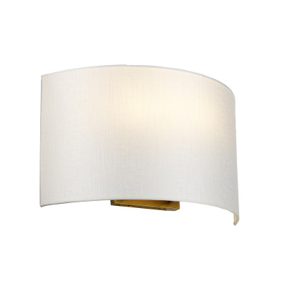 Elstead Lighting - Cooper - Applique moderna grande con struttura in acciaio e paralume in tessuto curvo - 2 Lampadine E27 60W - IP20 - SKU: DL-COOPER-L-IV