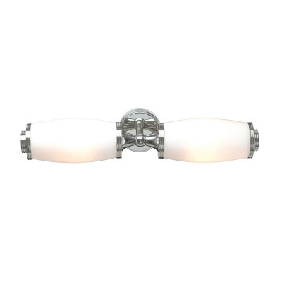 Elstead Lighting - Eliot - Applique moderna in acciaio per bagno con doppio diffusore in vetro opalino - Colore: Cromato - 2 Lampadine - G9 - 3W - IP44 - SKU: BATH-ELIOT2-PC
