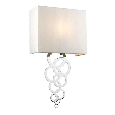 Elstead Lighting - Rosa - Applique moderna media con struttura in acciaio e diffusore in tessuto quadrato - Colore: Cromato - 1 Lampadina - E27 - 60W - IP20 - SKU: ROSA-MEDIUM-PC