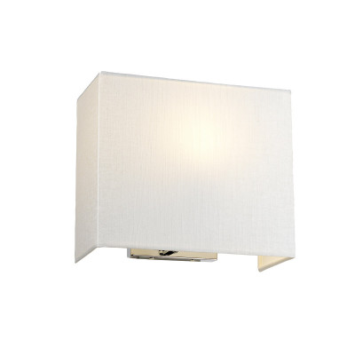 Elstead Lighting - Riley - Applique moderna media con struttura in acciaio e paralume in tessuto - Colore: Cromato - 1 Lampadina - E27 - 60W - IP20 - SKU: DL-RILEY-M-IV-PC