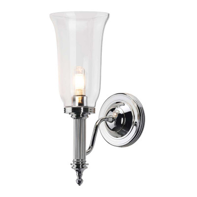 Elstead Lighting - Carroll - Applique per bagno con struttura in acciaio e diffusore in vetro - Colore: Cromato - 1 Lampadina G9 3W - IP44 - SKU: BATH-CARROLL2-PC
