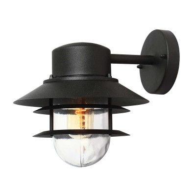 Elstead Lighting - Copenaghen - Applqiue da esterno a parete con struttura in acciaio e diffusore in vetro - 1 Lampadina E27 60W - IP44 - SKU: COPENHAGEN-