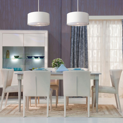 Elstead Lighting Balance Lampadario moderno con struttura in acciaio e diffusore in tessuto Colore: Nero