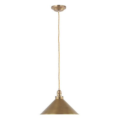 Elstead Lighting - Provence - Lampada a sospensione con struttura paralume in acciaio dal design industrial - Colore: Ottone - 1 Lampadina - E27 - 100W - IP20 - SKU: PV-SP-AB