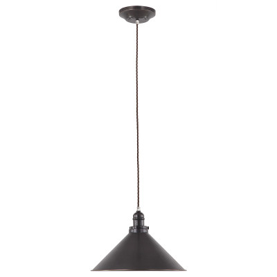 Elstead Lighting - Provence - Lampada a sospensione con struttura paralume in acciaio dal design industrial - Colore: Bronzo - 1 Lampadina - E27 - 100W - IP20 - SKU: PV-SP-OB