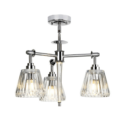 Elstead Lighting - Agatha - Lampadario con triplo diffusore in vetro a LED dal design moderno - Colore: Cromato - 3 Lampadine G9 3W - IP44 - SKU: BATH-AGATHA3P-PC