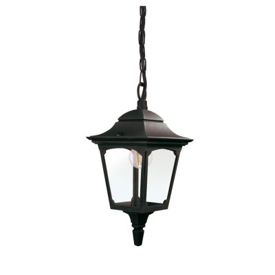 Elstead Lighting - Chapel - Lampada a sospensione da esterni con struttura in alluminio e diffusore in vetro - Colore: Nero - 1 Lampadina E27 60W - IP44 - SKU: CPM9-BLACK
