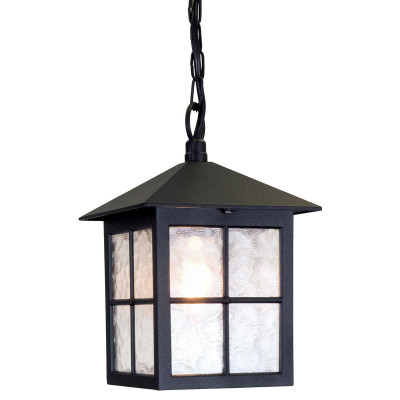 Elstead Lighting - Winchester - Lampada a sospensione da esterni con struttura in alluminio e diffusore in vetro - Colore: Nero - 1 Lampadina E27 100W - IP44 - SKU: BL18B-BLACK