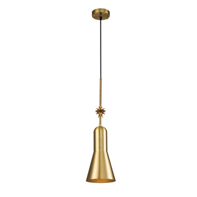 Elstead Lighting Etoile Lampada a sospensione grande in acciaio con signolo diffusore dal design moderno Colore: Ottone