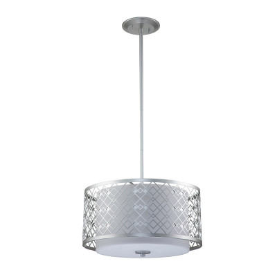 Elstead Lighting Ziggy Lampada a sospensione grande in acciaio e diffusore in vetro dal design moderno Colore: Argento