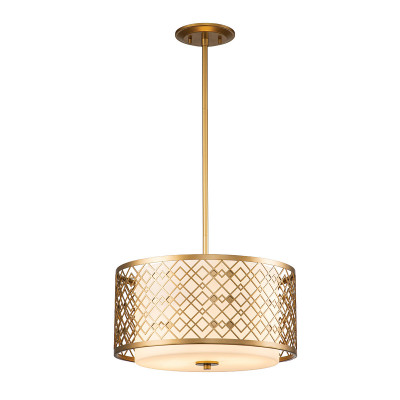 Elstead Lighting Ziggy Lampada a sospensione grande in acciaio e diffusore in vetro dal design moderno Colore: Oro