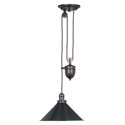 Elstead Lighting - Provence - Lampada a sospensione in acciaio con contrappeso dal design industrial - Colore: Bronzo - 1 Lampadina - E27 - 100W - IP20 - SKU: PV-P-OB