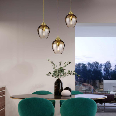 Elstead Lighting - Tiber - Lampada a sospensione in acciaio con diffusore in vetro dal design moderno - 1 Lampadina E27 60W - IP20 - SKU: TIBER-P