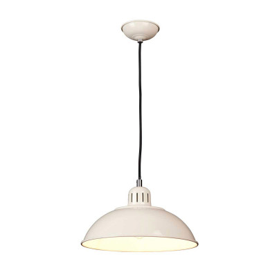Elstead Lighting Franklin Lampada a sospensione industrial con struttura e diffusore in acciaio Colore: Crema