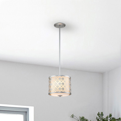 Elstead Lighting - Ziggy - Lampada a sospensione media in acciaio e diffusore in vetro dal design moderno - 1 Lampadina E27 60W - IP20 - SKU: ZIGGY-1P-S