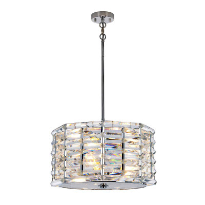 Elstead Lighting - Shoal - Lampada a sospensione moderna in acciaio e diffusore in vetro con 4 lampadine - Colore: Nichel - 4 Lampadine E27 60W - IP20 - SKU: SHOAL-4P