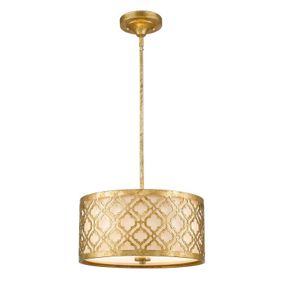 Elstead Lighting - Arabella - Lampada a sospensione moderna media con struttura in acciaio e paralume in lino - Colore: Oro - 2 Lampadine E27 75W - IP20 - SKU: GN-ARABELLA-P-M