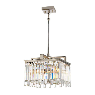 Elstead Lighting - Aries - Lampada a sospensione moderna media in acciaio e diffusore in vetro a 4 luci - Colore: Nichel - 4 Lampadine E27 60W - IP20 - SKU: ARIES-4P-S