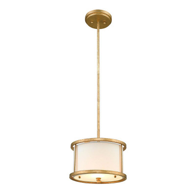 Elstead Lighting - Lemuria - Lampada a sospensione moderna piccola struttura in acciaio e paralume in tessuto - Colore: Oro - 1 Lampadina E27 60W - IP20 - SKU: GN-LEMURIA-MP