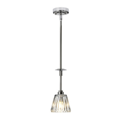Elstead Lighting - Agatha - Lampada a sospensione pendente con diffusore in vetro a LED dal design moderno - Colore: Cromato - 1 Lampadina G9 3W - IP44 - SKU: BATH-AGATHA1P-PC
