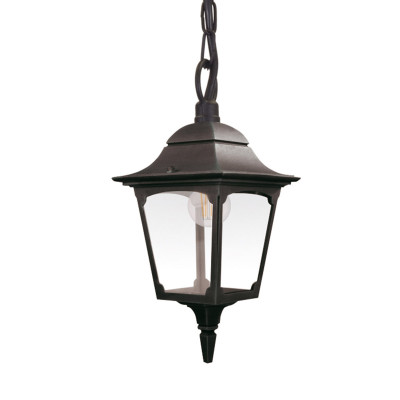 Elstead Lighting - Chapel - Lampada a sospensione per esterni struttura in alluminio e diffusore in vetro - Colore: Nero - 1 Lampadina E27 60W - IP44 - SKU: CP9-BLACK