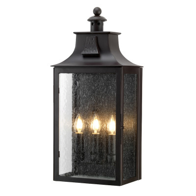 Elstead Lighting - Balmoral - Lampada da esterno a parete struttura in ferro bronzato con tre diffusori - Colore: Bronzo - 3 Lampadine E14 60W - IP44 - SKU: BALMORAL