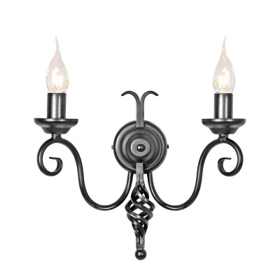 Elstead Lighting - Harlech - Lampada da parete classica con struttura in acciaio e doppio diffusore - Colore: Nero - 2 Lampadine E14 60W - IP20 - SKU: HR2A-BLACK