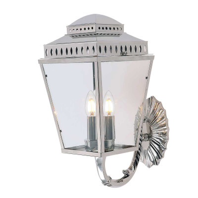 Elstead Lighting Mansion House Lampada da parete da esterno con struttura in ottone e diffusore in vetro Colore: Nichel