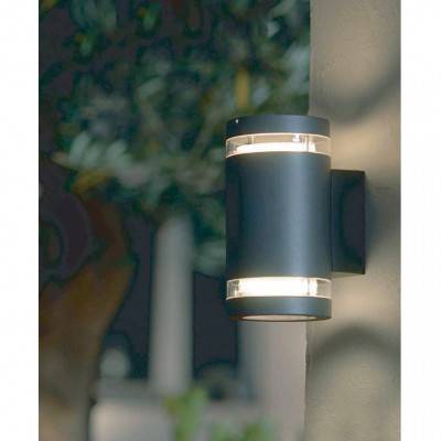 Elstead Lighting - Magnus - Lampada da parete da esterno diffusore a 2 LED gx53 con struttura in alluminio - Colore: Grafite - 2 Lampadine GX53 9W - IP44 - SKU: MAGNUS-2