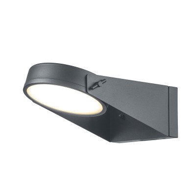 Elstead Lighting - Zola - Lampada da parete moderna a LED per esterno in accciaio con diffusore regolabile - Colore: Grigio - 1 Lampadina Led Integrato 16W - Lumen 1600 - Gradi Kelvin 3000k Luce Calda - IP44 - SKU: ZOLA