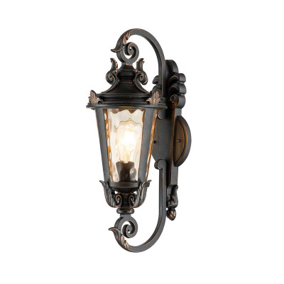 Elstead Lighting - Baltimore - Lampada da parete per esterni con struttura in alluminio e diffusore in vetro - Colore: Bronzo - 1 Lampadina E27 100W - IP44 - SKU: BT1-M