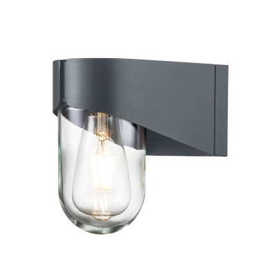 Elstead Lighting - Porto - Lampada da parete per esterno in accciaio con diffusore in vetro - Colore: Grigio - 1 Lampadina E27 60W - IP44 - SKU: PORTO