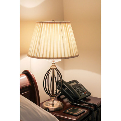  Elstead Lighting - Aegean - Lampada da tavolo classica con struttura in acciaio e paralume in tessuto - 1 Lampadina E27 60W - IP20 - SKU: AG-TL 