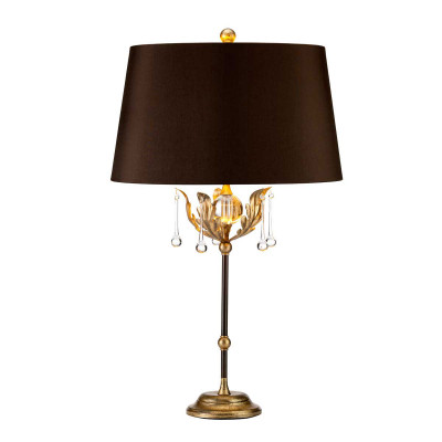 Elstead Lighting - Amarilli - Lampada da tavolo classica in acciaio diffusore in tessuto e dettagli in vetro - Colore: Bronzo/Oro - 1 Lampadina - E27 - 60W - IP20 - SKU: AML-TL-BRONZE
