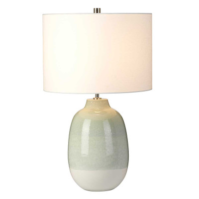  Elstead Lighting - Chelsfield - Lampada da tavolo con base in ceramica e paralume in tessuto dal design moderno - Colore: Verde Acqua - 1 Lampadina E27 60W - IP20 - SKU: CHELSFIELD-TL 
