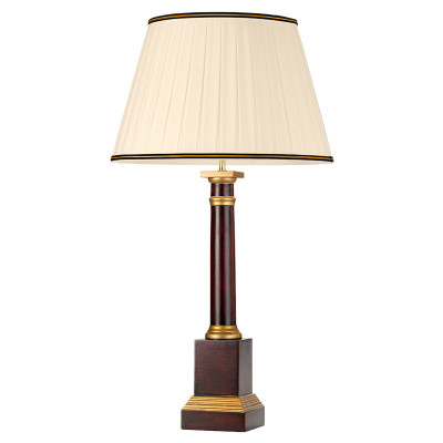  Elstead Lighting - Louviers - Lampada da tavolo contemporanea con struttura in legno con paralume in tessuto - Colore: Oro - 1 Lampadina E27 60W - IP20 - SKU: DL-LOUVIERS-TL 