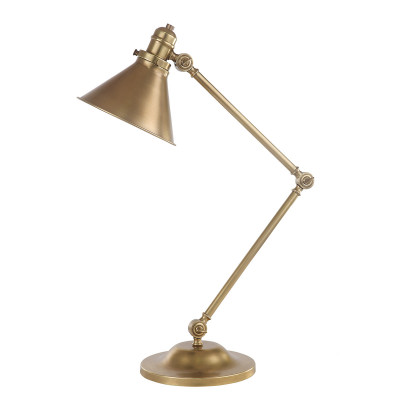 Elstead Lighting - Provence - Lampada da tavolo dal design industrial struttura e paralume in acciaio - Colore: Ottone - 1 Lampadina - E27 - 60W - IP20 - SKU: PV-TL-AB