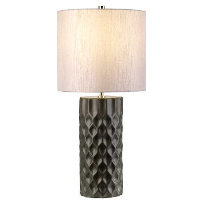  Elstead Lighting - Barbican - Lampada da tavolo dal design moderno con base in ceramica e paralume in tessuto - Colore: Grafite - 1 Lampadina E27 60W - IP20 - SKU: BARBICAN-TL 