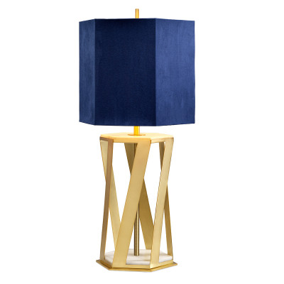  Elstead Lighting - Apollo - Lampada da tavolo dal design moderno in acciaio e con paralume in tessuto - Colore: Ottone - 1 Lampadina E27 60W - IP20 - SKU: APOLLO-TL 