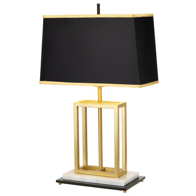  Elstead Lighting - Atlas - Lampada da tavolo in acciaio e paralume diffusore in tessuto da arredo moderno - Colore: Ottone - 1 Lampadina E27 60W - IP20 - SKU: ATLAS-TL 