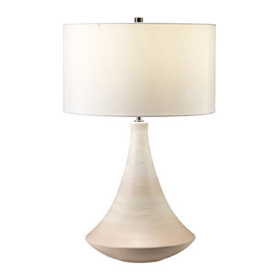  Elstead Lighting - Pinner - Lampada da tavolo in ceramica dal design moderno con paralume crema in tessuto - Colore: Crema - 1 Lampadina E27 60W - IP20 - SKU: PINNER-TL 