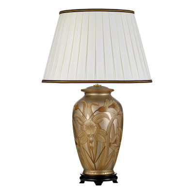  Elstead Lighting - Dian - Lampada da tavolo in ceramica e paralume in tessuto dal design orientale - Colore: Oro/Argento - 1 Lampadina E27 60W - IP20 - SKU: DL-DIAN-TL 