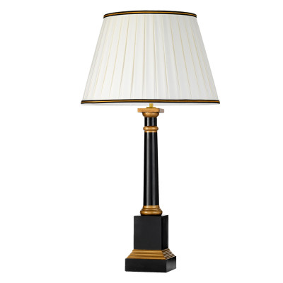  Elstead Lighting - Peronne - Lampada da tavolo in legno con paralume in tessuto dal design contemporaneo - Colore: Nero/Oro - 1 Lampadina E27 60W - IP20 - SKU: DL-PERONNE-TL 