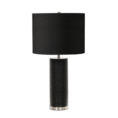 Elstead Lighting - Ripple - Lampada da tavolo in porcellana dalle linee moderne paralume in tessuto - Colore: Nero - 1 Lampadina - E27 - 60W - IP20 - SKU: RIPPLE-TL-BLK
