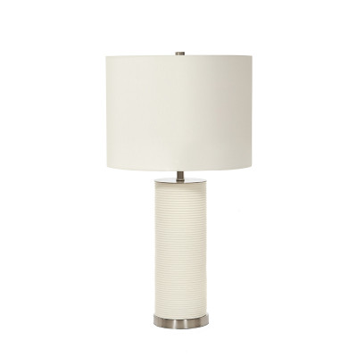  Elstead Lighting - Ripple - Lampada da tavolo in porcellana dalle linee moderne paralume in tessuto - 1 Lampadina E27 60W - IP20 - SKU: RIPPLE-TL 